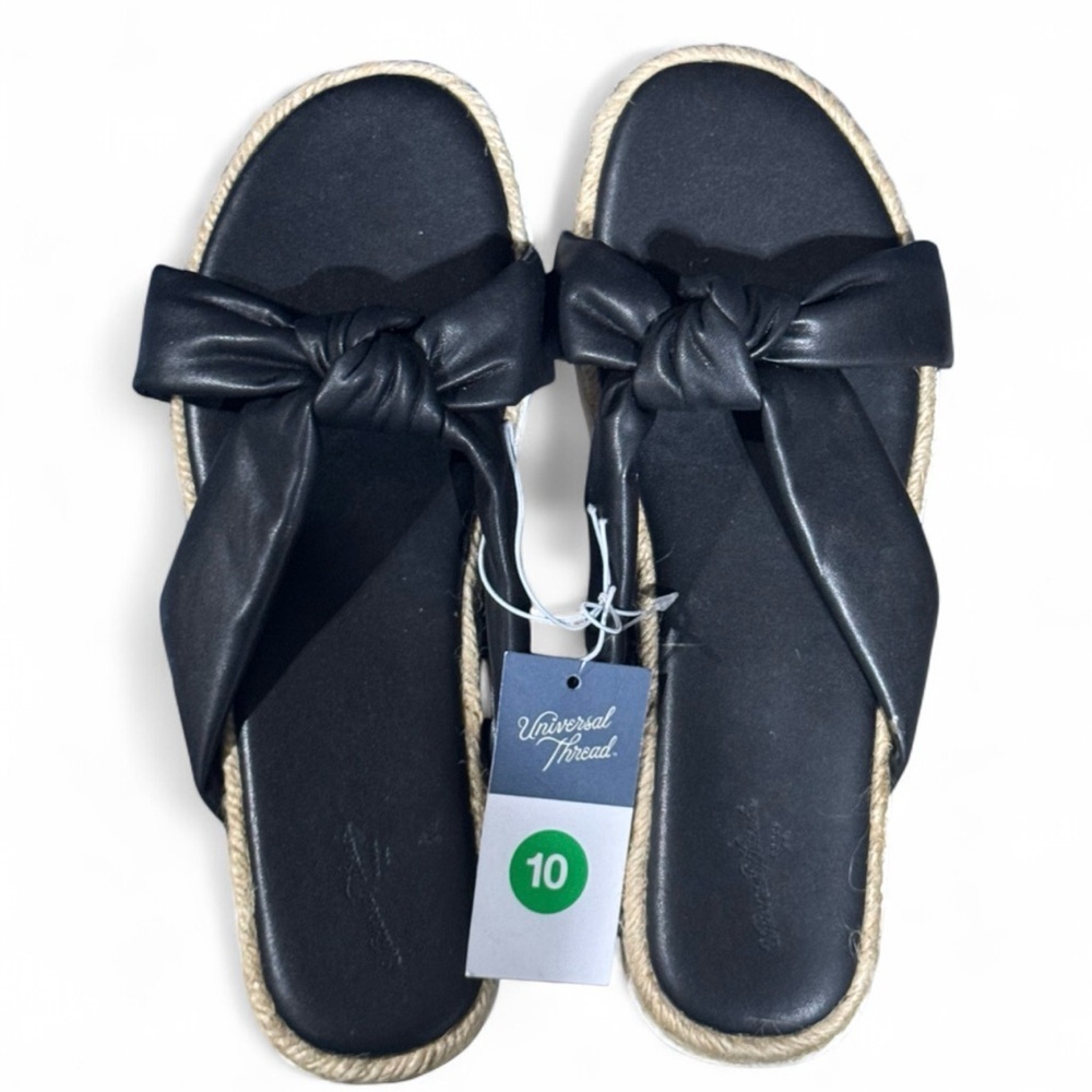 Size 8.5 Universal Thread Black Bow Sandals
